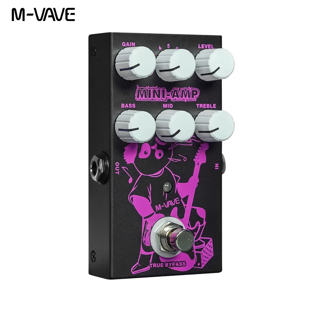 M-VAVE MINI-AMP Pre-amp Simulation Effect Pedal 9 Classic Amp Effects 3 Band EQ True Bypass Pedal Guitar Parts & Accessories