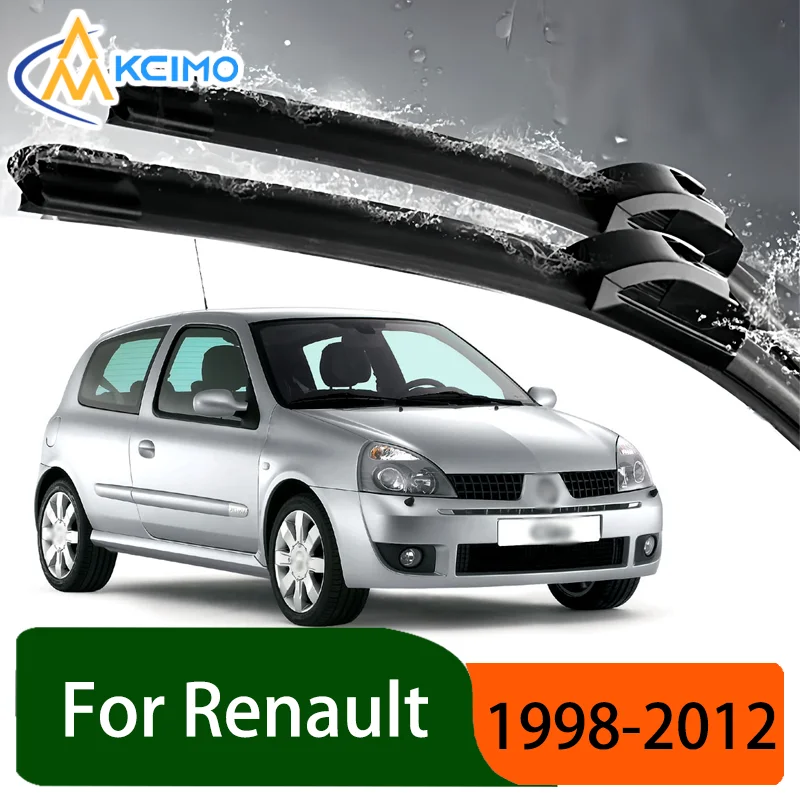 

Silent Black Front Rear Wiper Blades Set for Renault Clio II X65 1998–2012 Auto Windscreen Windshield Window Wiper Accessories