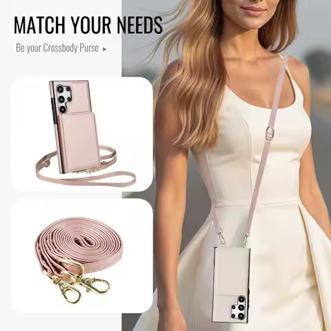 Wallet RFID Blocking Card Holder Crossbody Phone Case For Samsung Galaxy S25 Ultra Edge S24 Plus S23 S22 S21 FEA16 A26 A36 A56