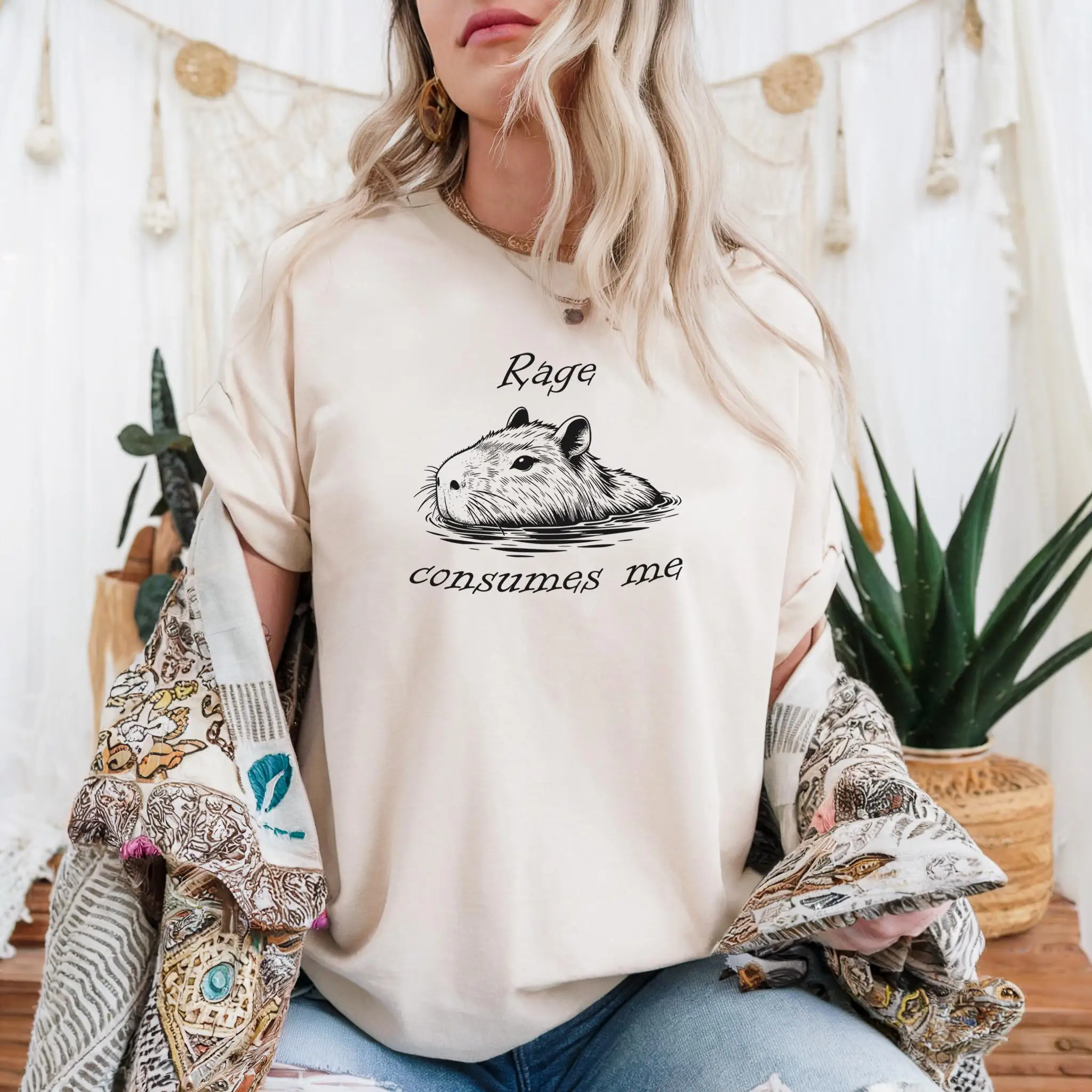 Rage Consume Me camiseta divertida capibara papá sarcástico mamá mujer hombre