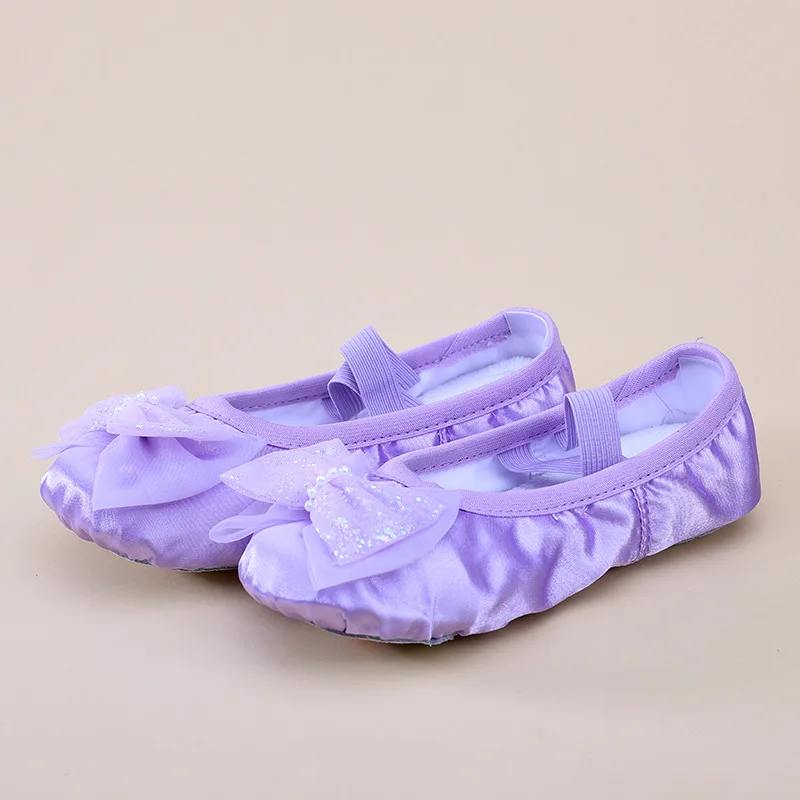 kids ballet shoes girl bow Women\'s dance shoes ballroom dancing shoes ladies Princess korean shoes woman ballerina shoes