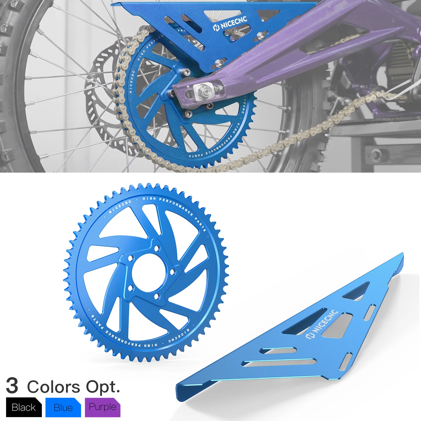 

For Sur-Ron Surron Light Bee X S L1E Segway X160 X260 Motorcycle 58T Rear Sprocket Chain Guard Protection Electric Off-Road Bike