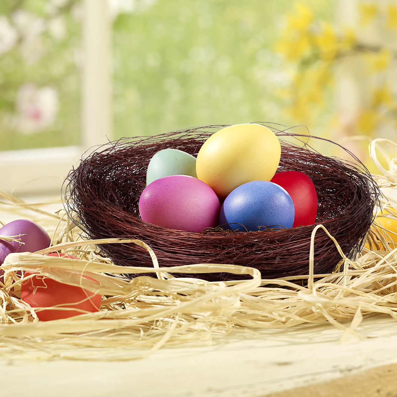 20 pièces, décorations en forme de nid d’oiseau, couleur naturelle, nids d’oiseaux artificiels faits à la main, accessoires de décoration pour photos, décorations pour mariages, fêtes, tables et jardins.