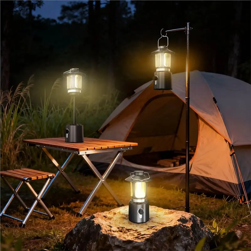 RMWIN-Telescopic Camping Lantern 3 Light Modes, 8000Mah Battery& Waterproof Design