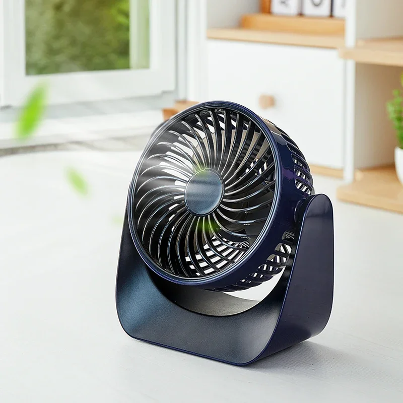 USB Desk Fan Strong Airflow & Quiet Operation Three-Speed Wind Mini Table Fan 360° Rotatable Head for Home Office Bedroom