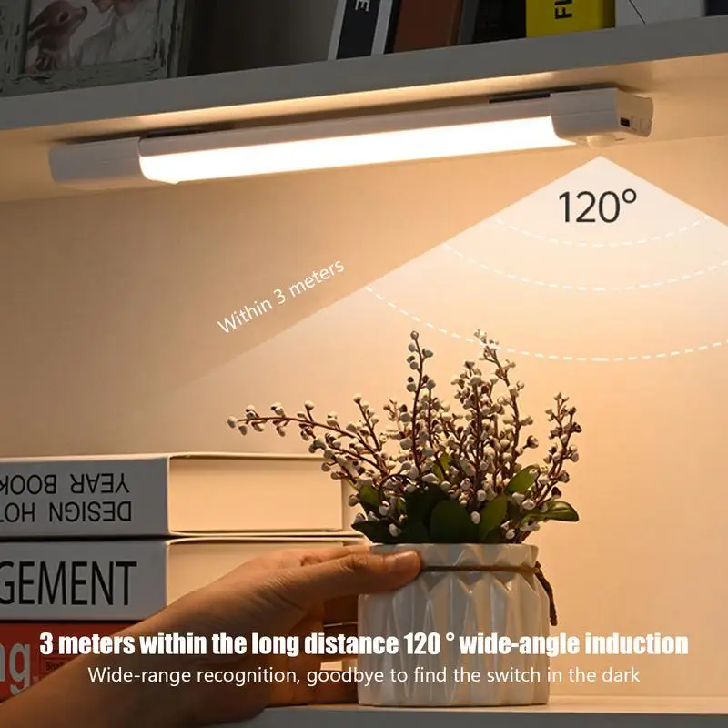 Motion Detection Closet Light LED Light Strip USB Charging 3 Color Dimming Magnetic Closet Light For Indoor Dark Corners