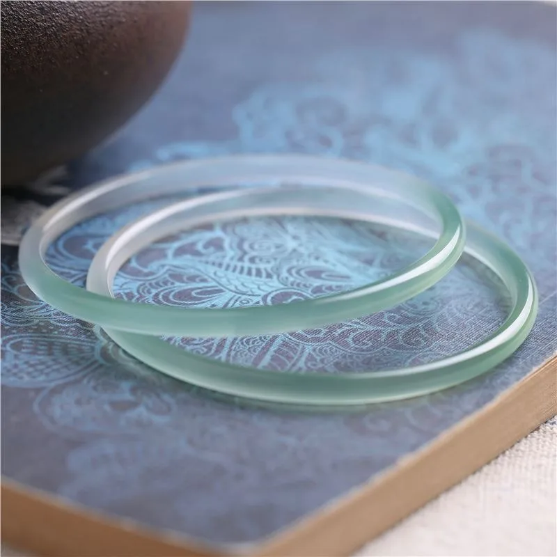 

Natural High Ice Thin Round Bar Bracelet, Personalized Fashion Daily Jewelry