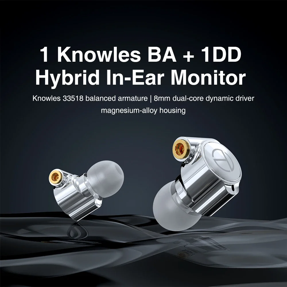 TRN TA1 Hi-FI 1BA+1DD Hybrid (Knowles 33518,8mm Dynamic) In-ear Earphone Drive HIFI Bass Metal Monitor Running Sport Headphone