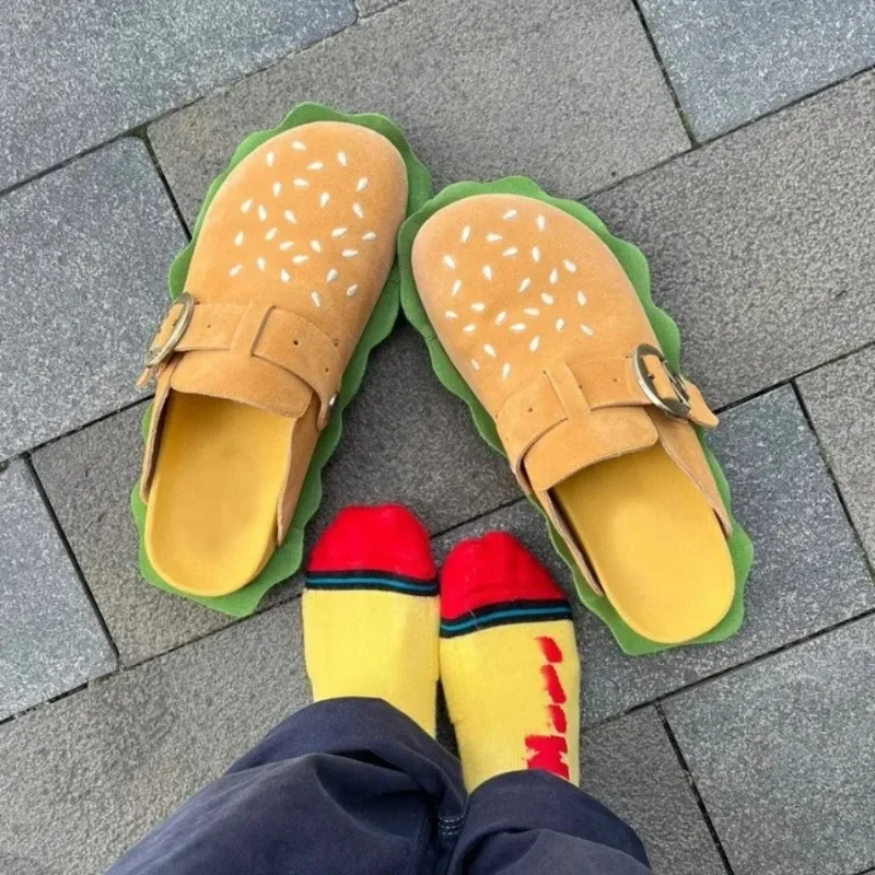 Women Flat Hamburger Slippers Spring Autumn Hot Fashion Sandals Comfortable Lightweight Designer Slippers Outdoor Slides Women