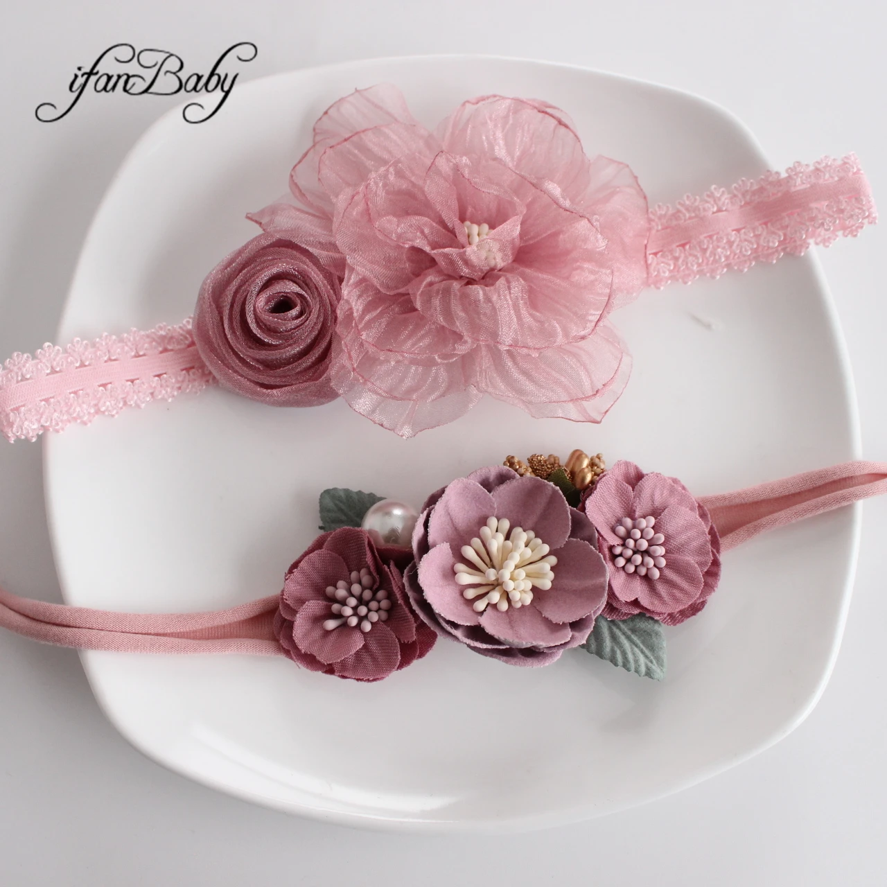 Chic Flower Headband Kids Girl Hair Accessories Nylon Elastic Headwear