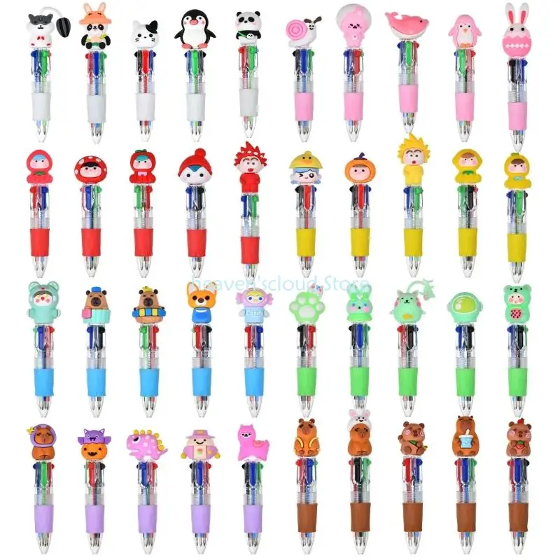 

Y88B Multicolored Pen 4 Color-in-1 Writing Pens for Noting Journaling Retractable Ballpoint Pen for School Office