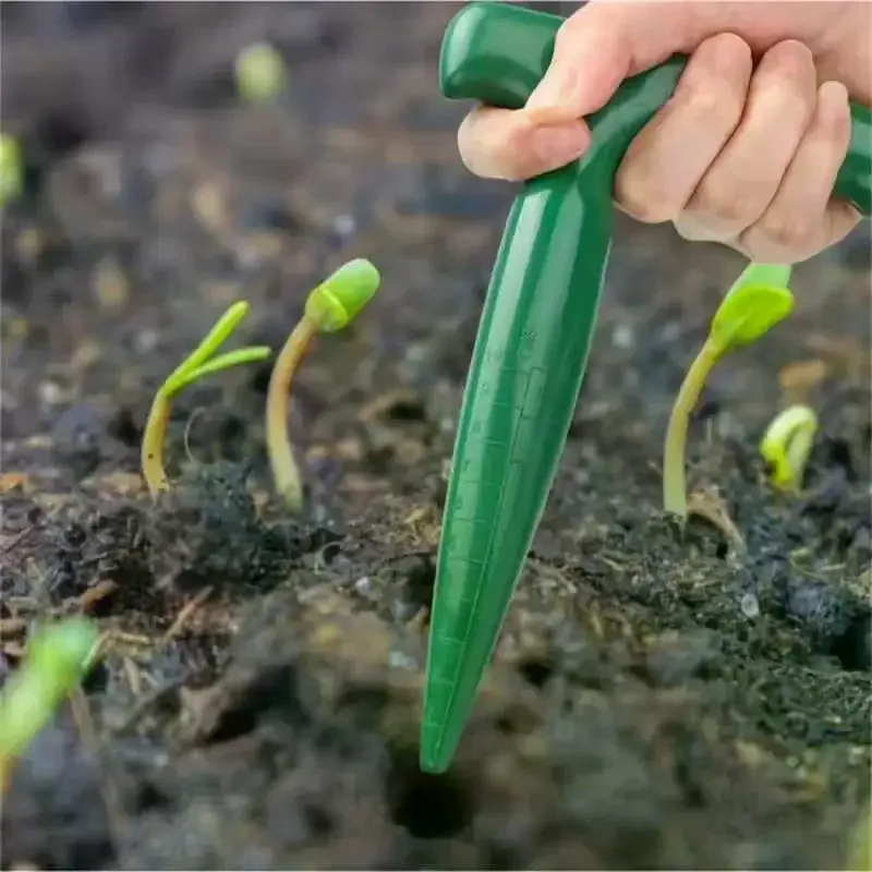 1PC Handheld Clear Scale Garden Hole Puncher Lightweight Digging Planting Tool Seed Sowing Hole Dispenser For Gardening