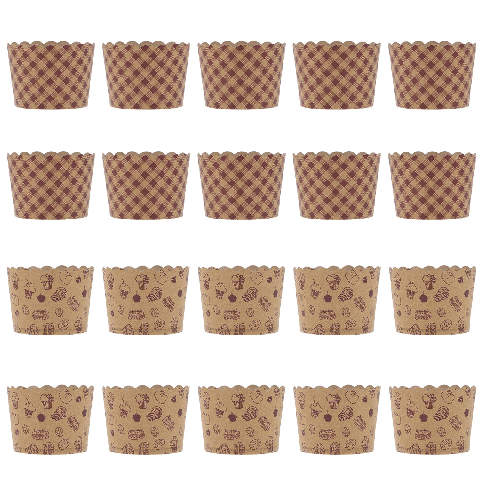 

100pcs Kraft Paper Cups 2.5Inch Food Grade Oil Resistant Waterproof Non Stick Heat Resistant Baking Cupcake Cases For Party