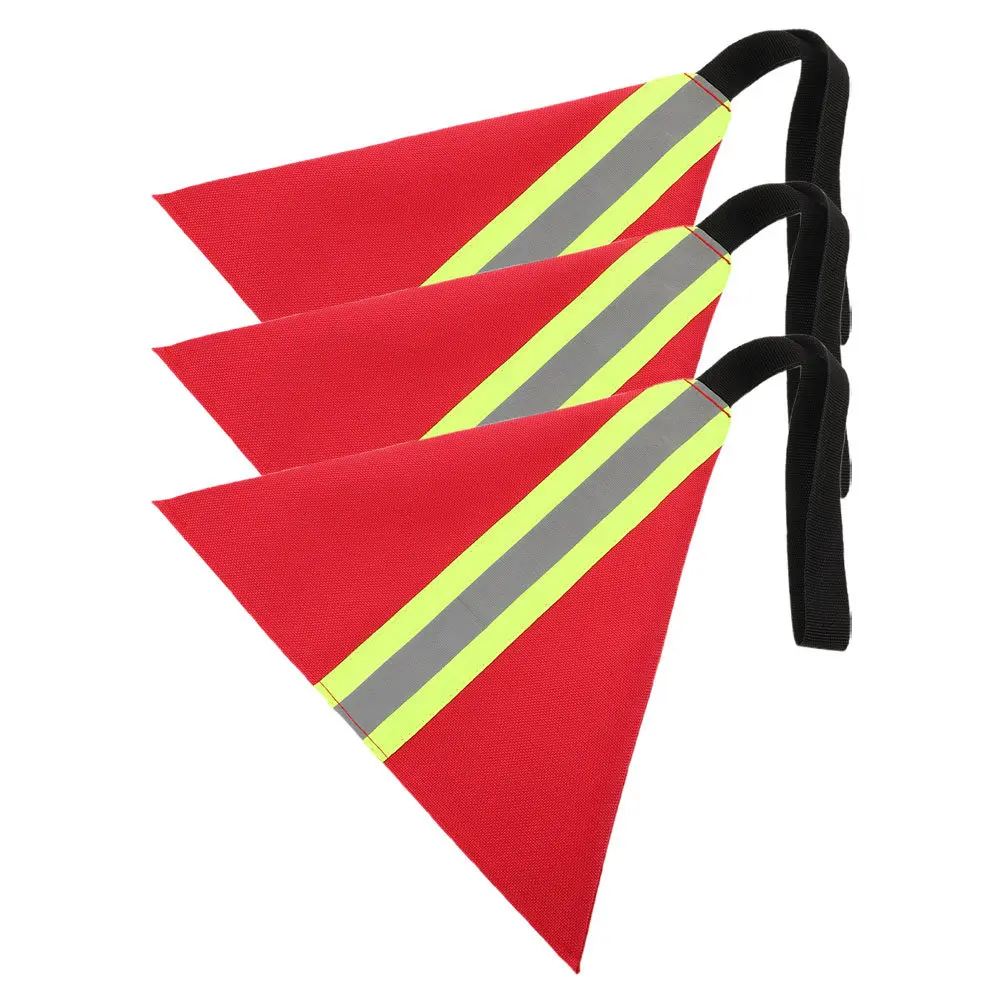3Pcs Kayak Warning Flag Red Reflective Towing Travel Flag High Visibility Safety Signal for Canoe Boat Trailer Outdoor Water