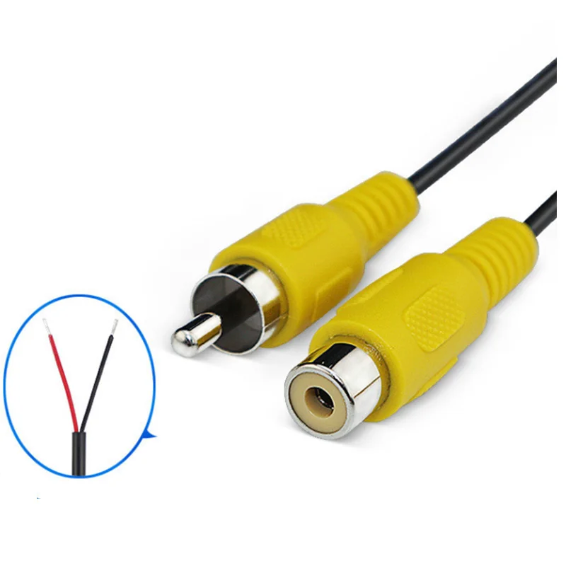 15cm Car RCA Female / Male Audio Cable Cord AV Single-head Video Stereo Connector Extension Wire For Video Camera Speaker E4