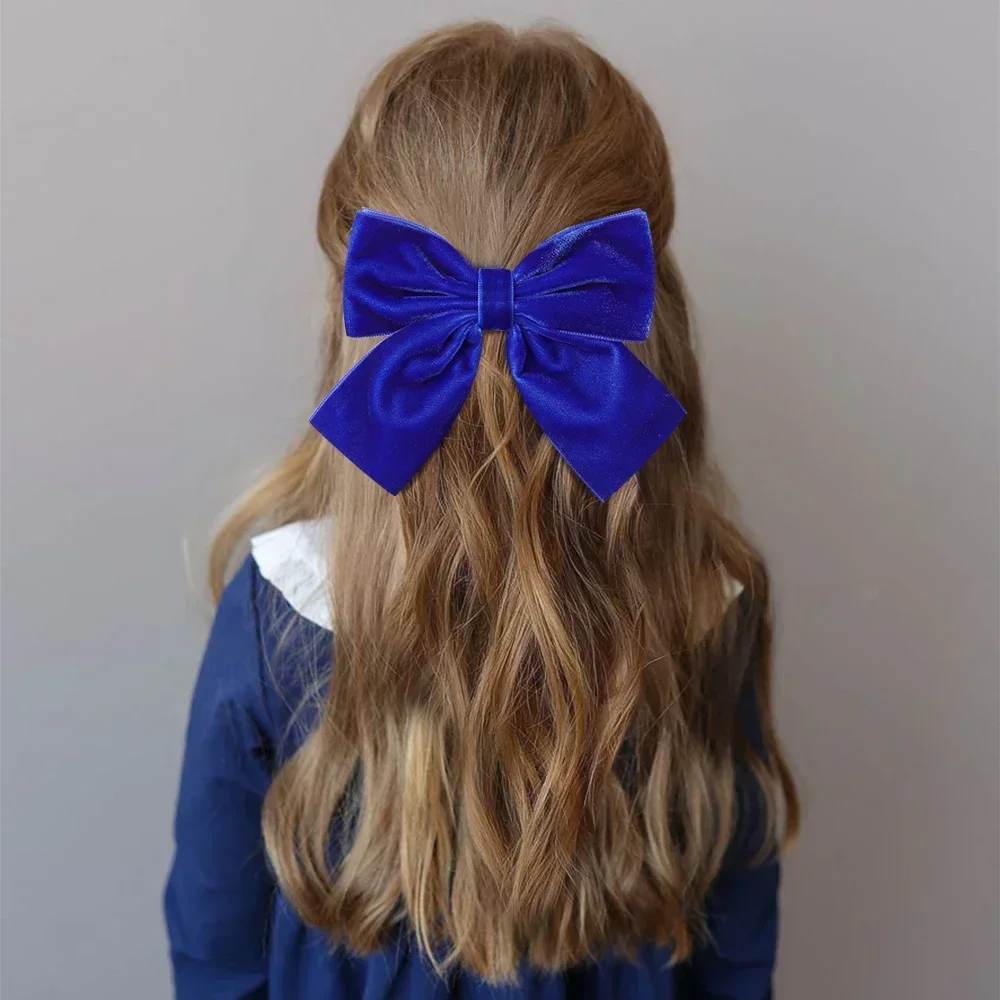 Accesorios para el cabello de 2 piezas para niña y mujer, pinzas para el pelo con Lazo de terciopelo Vintage, pinzas coreanas dulces, accesorios