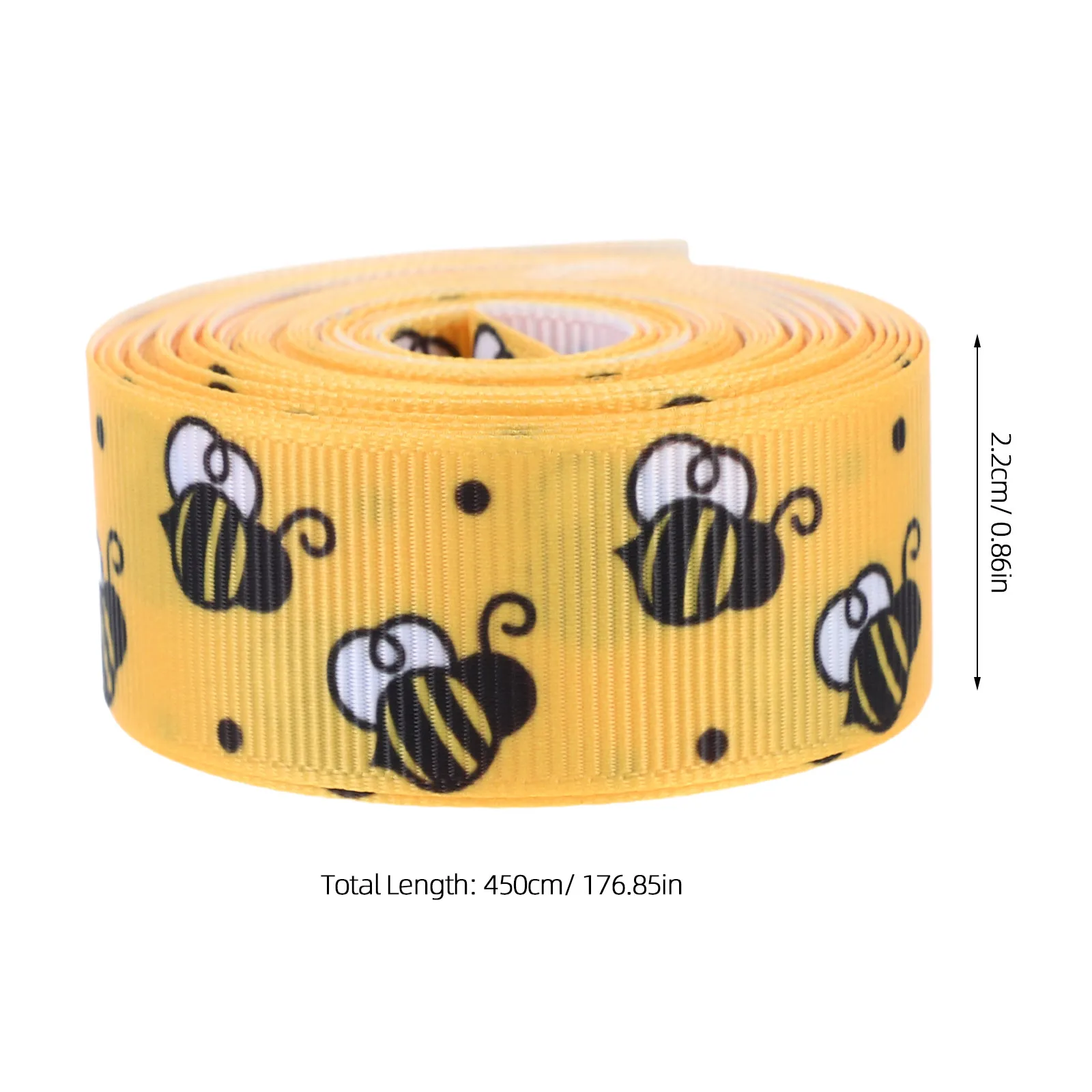 Bee Ribbon 1 Roll Wired Edge Decorative Grosgrain Ribbon for Spring Wreath Making Floral Arrangements Present Wrapping Craft