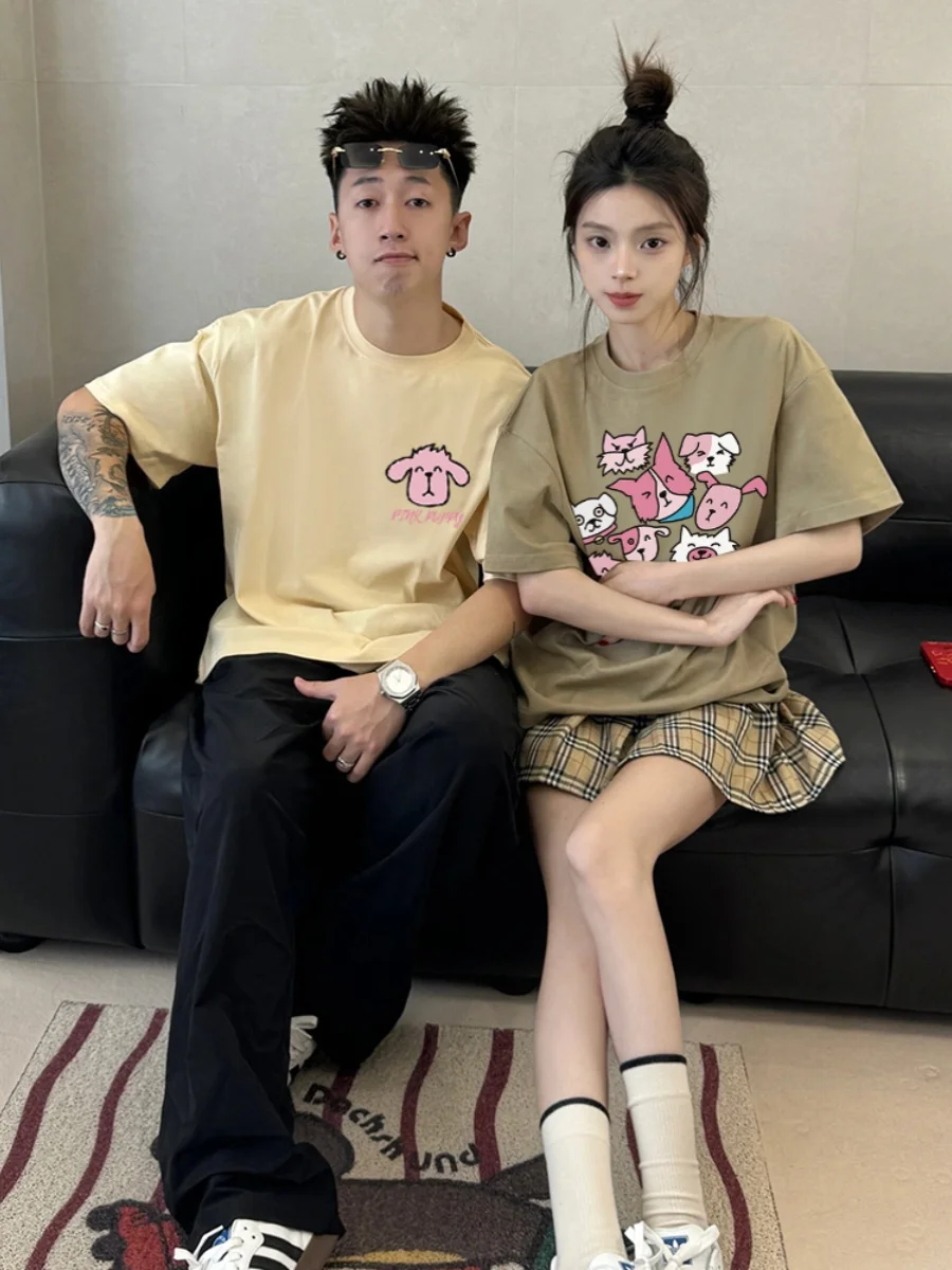 

Couples T Shirt Men Women T-shirt O-Neck Tee Clothing Short Sleeve Graphic T Top Trend Cartoon Fashion Women Tshirt