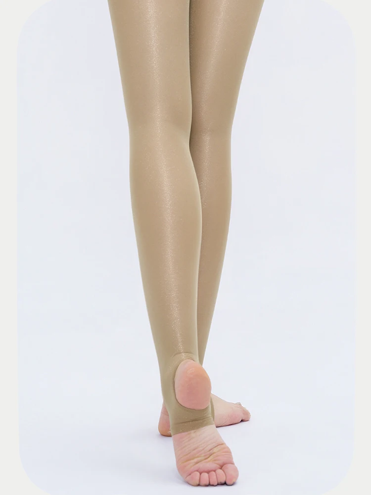 High Quality Girls Shiny Pantyhose Glossy Skin colour Elastic Stockings Latin Ballroom Dance Shimmer Footed Tights for Adults