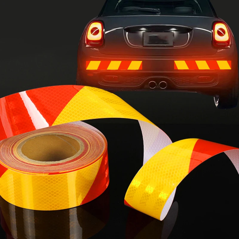 

3/6M Shining Reflective Safety Caution Warning PVC Tape Self-Adhesive Twill Printing Reflective Tape for Car Accessories Truck