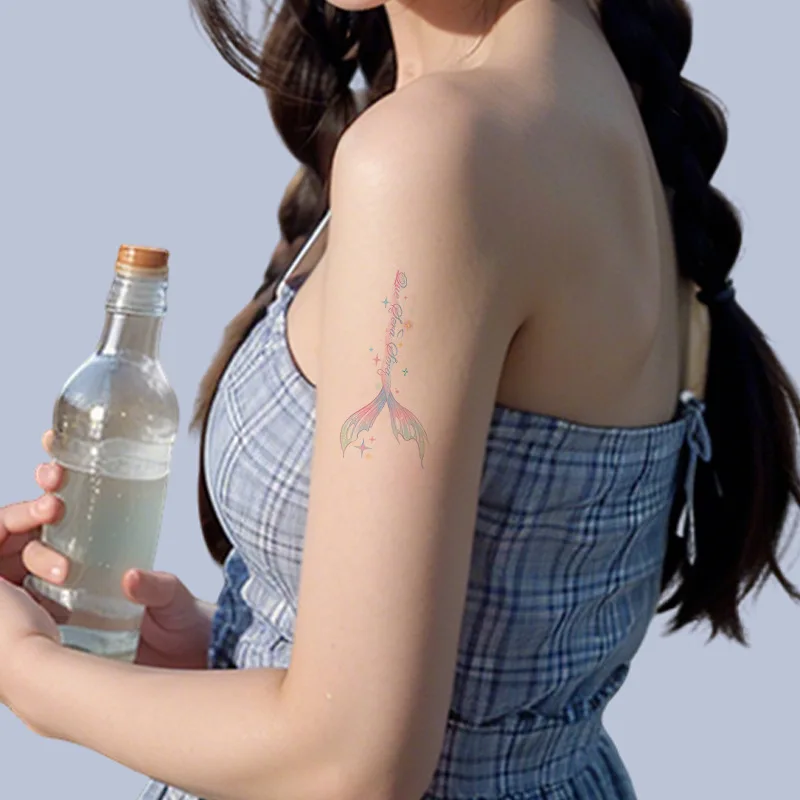 Tattoo Sticker Temporary Tattoo Star Letter Waterproof Collarbone Small Wrist Body Art for Men Women