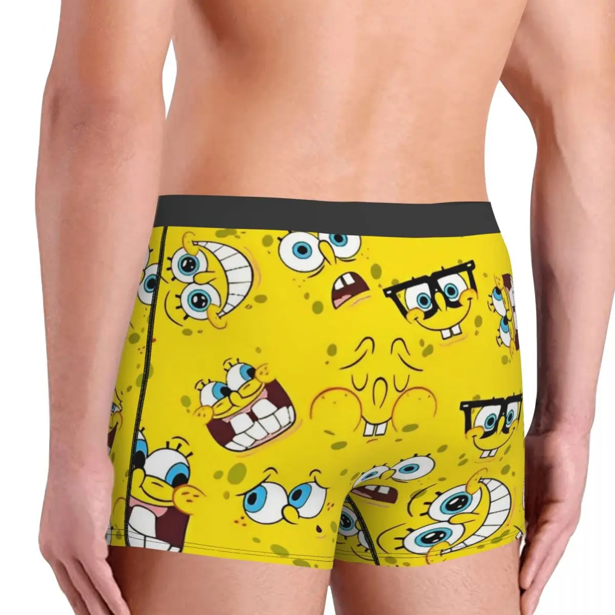 SpongeBobed Anime Cartoon Boxers Humorous Underwear Boxer Briefs Gag Gift For Men