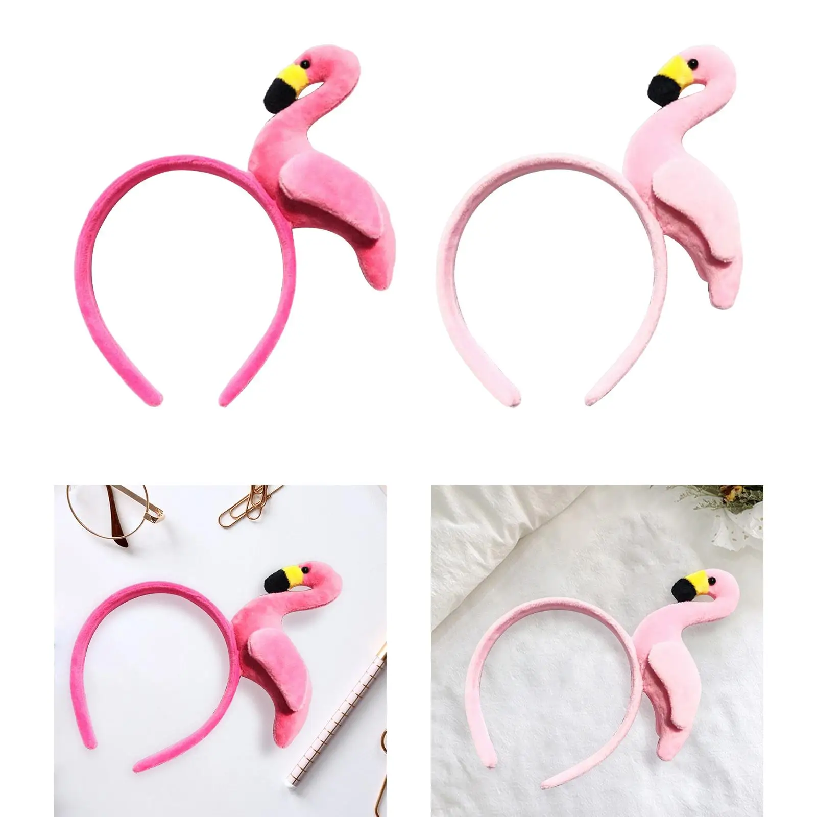 Costume de bande de sauna flamant rose, coiffure animale, accessoires pour cheveux, décor de fête