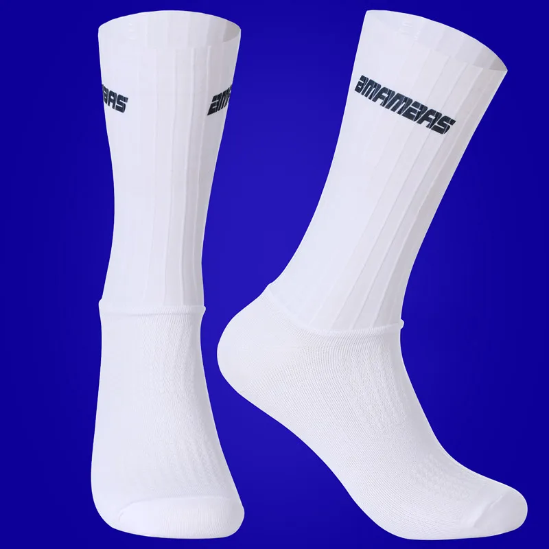 

2026 Bmambas Anti Slip Silicone Aero Socks Whiteline Cycling Socks Men Bicycle Sport Running Bike Socks Calcetines