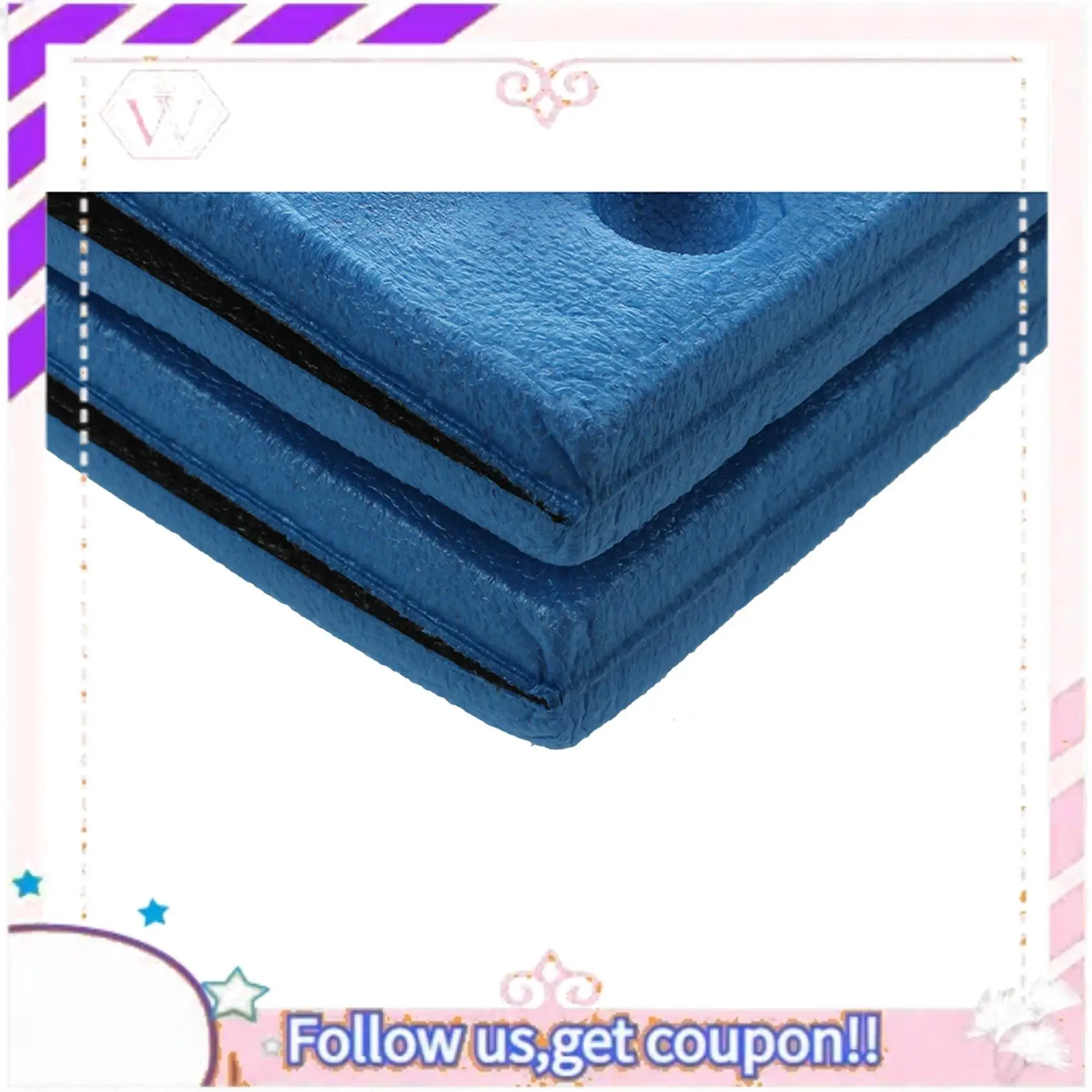 Y74A-3X Personalized Folding Foam Waterproof Seat Pad Chair Cushion (Blue)