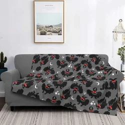 Cute Cryptids Mothman Pattern Blanket Coral Fleece Plush Spring/Autumn Portable Thin Throw Blanket for Home Office Rug Piece