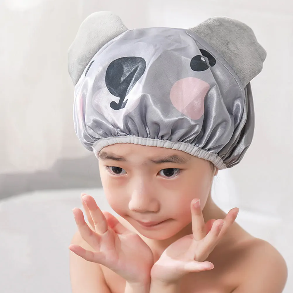 

2 шт. детская шапочка для душа с героями мультфильмов, детская легкая шапочка для сна, многоразовый чехол для волос для маленьких девочек, шапочки для душа для