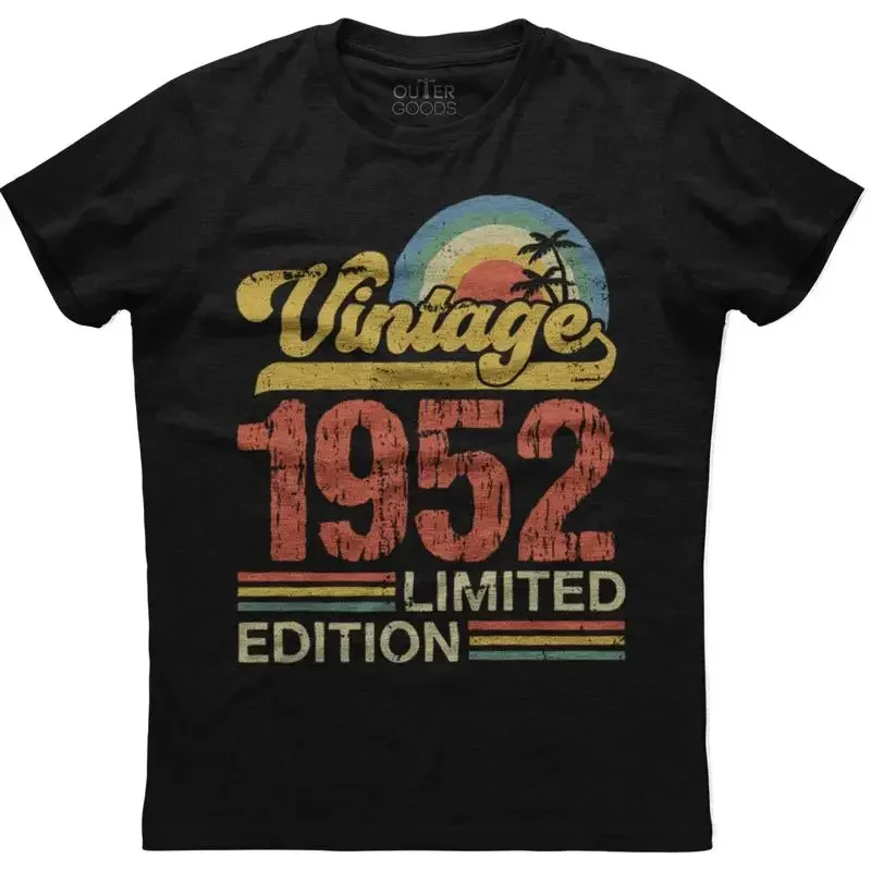 Birthday Classic Old Vintage 1952 Limited Edition Rainbow Palm Tree T shirt