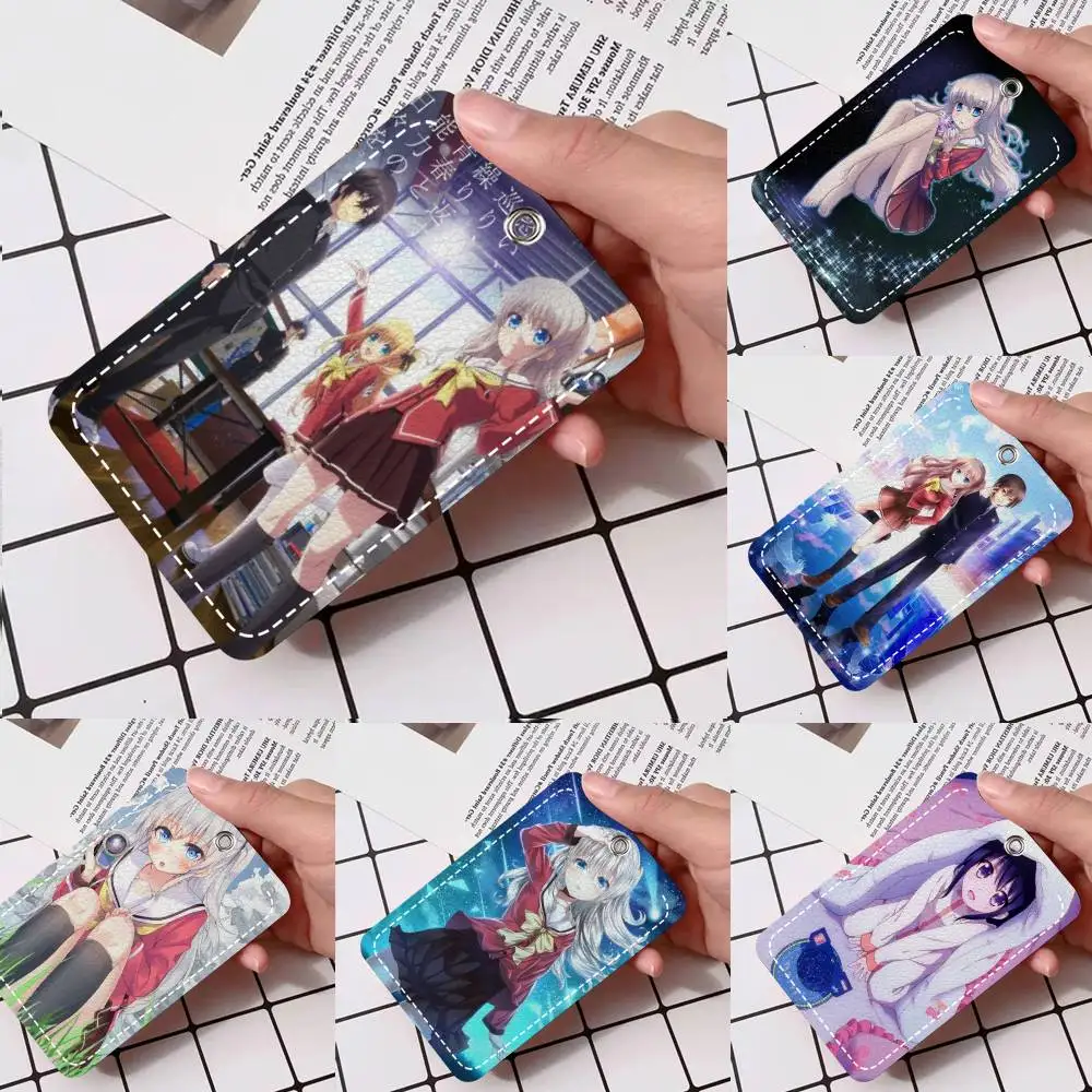 

Кожаный брелок-картхолдер для карт доступа с изображением персонажа аниме Шарлотта Томори Нао