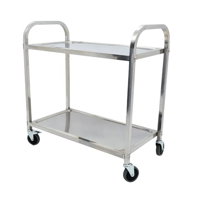 Functional Hotel Restaurant Equipment Stainless Steel Bakery Trolley With Two Layers Food Delivery Truck Food Transport Truck