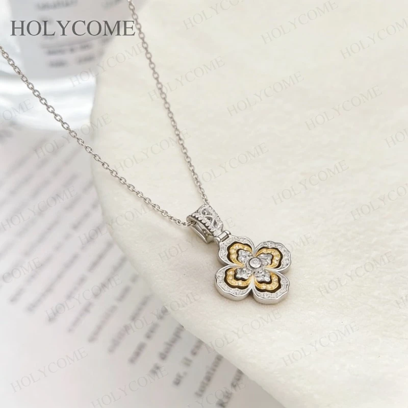 

Ожерелье с подвеской в виде 4 листа, стерлинговое серебро 925 пробы, муассанит, камень, 100% настоящая серебряная цепочка для вечеринки, свиданий, дня рождения, ювелирные изделия, подарки