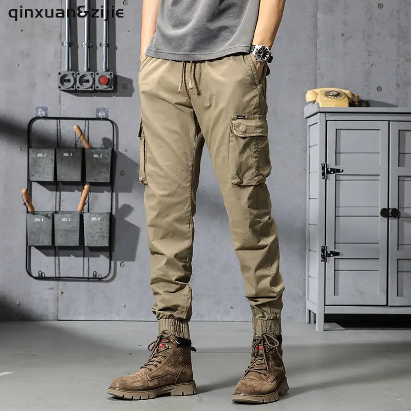 2022 nuovi pantaloni Cargo invernali Multi-tasche da uomo fodera in pile spessa calda Slim Fit Joggers Streetwear pantaloni termici Casual in cotone