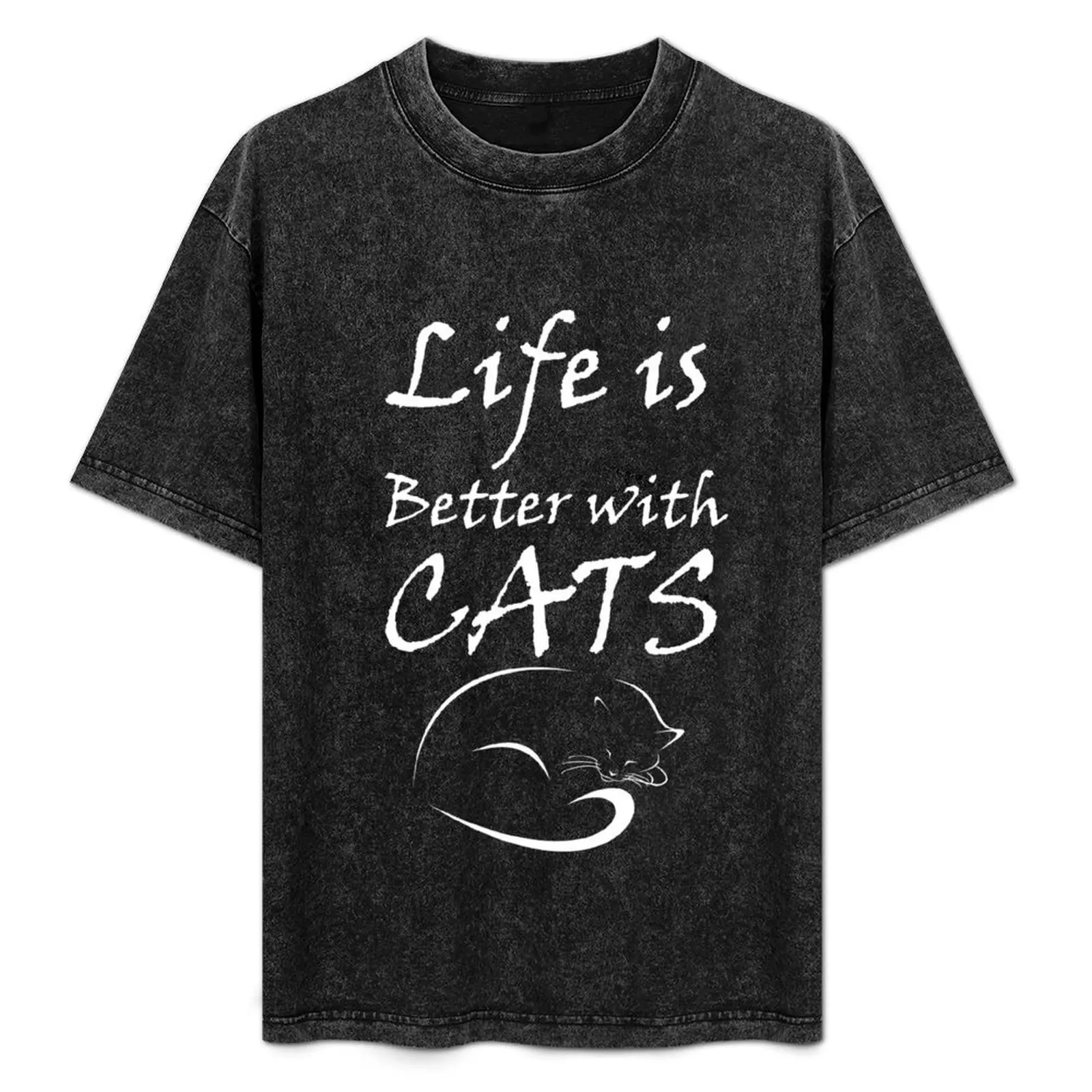 

Life is better with cats T-Shirt heavyweights aesthetic clothes customizeds mens graphic t-shirts pack