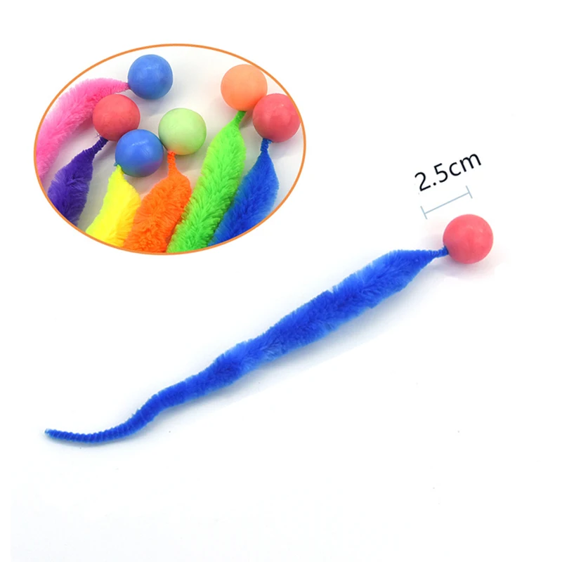 Cat Interactive Toys Tickle Cat Bouncing Ball Pet Supplies kitten Puzzle Teasing Ball Indoor Cat Worm Caterpillar Elastic Toy