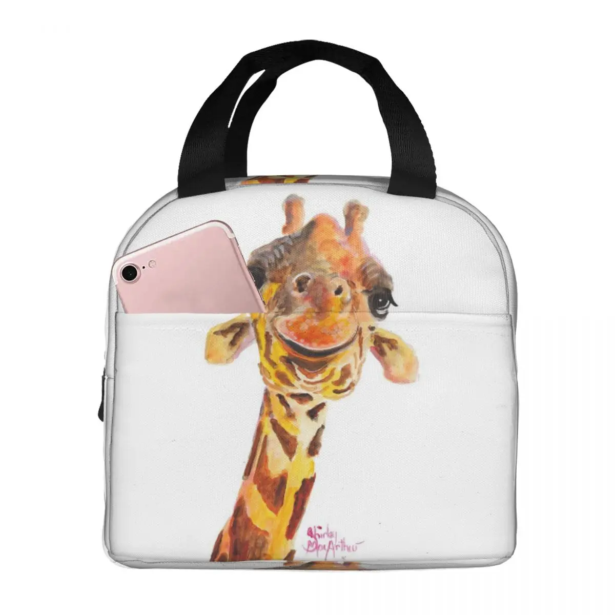 Nosey Giraffe ' Jo ' By Shirley MacArthur Lunch Bags Insulated Bento Box Picnic Bags Cooler Thermal Bag for Woman Children Work