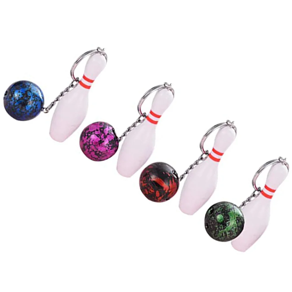 

4Pcs Decorative Bowling Design Keychains Small Bowling Keychains Ornaments Keepsakes Gifts