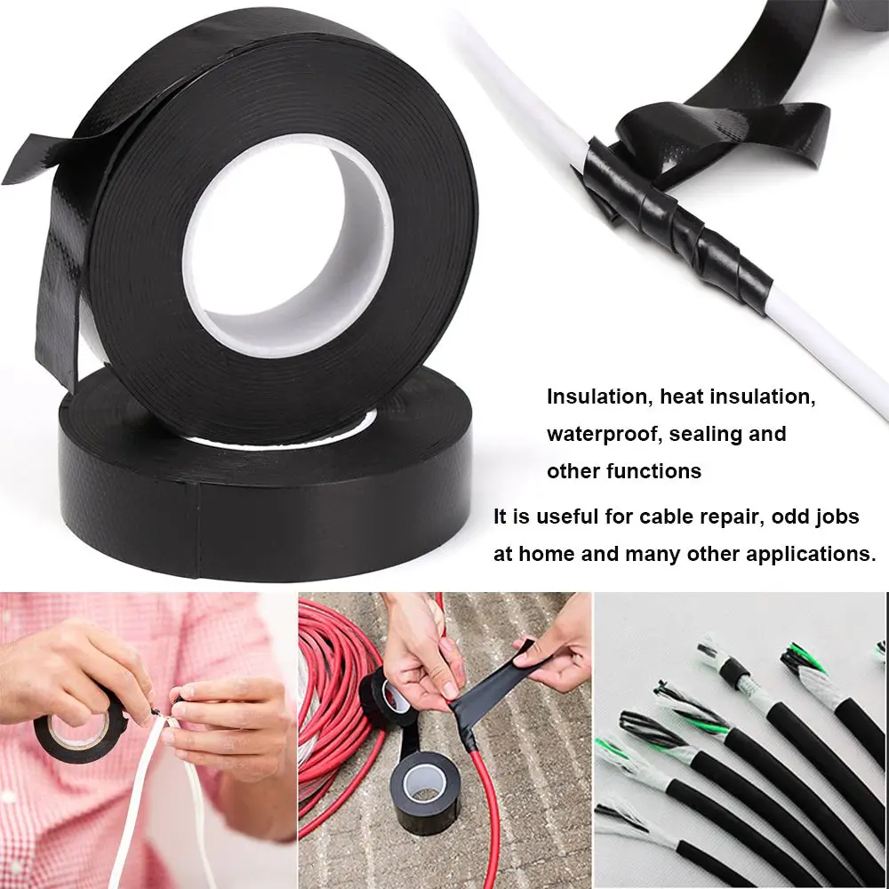 Self-Amalgamating Repair Tape  Rubber Waterproof Sealing Insulation Tube Repair Rubber Weld Tape