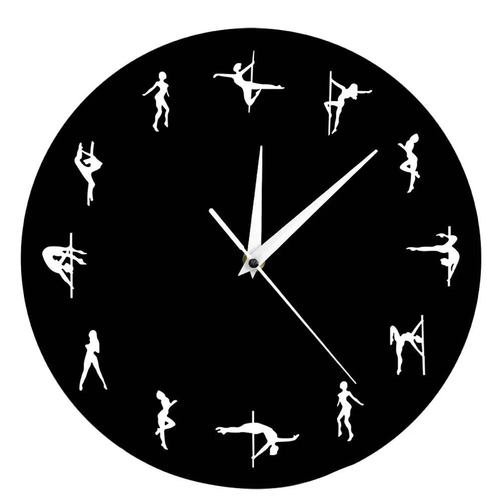 

1pc Pole Dancing Figure Clock Printing Clock Wall Hanging Clock Time Display Device Background Clock without Black