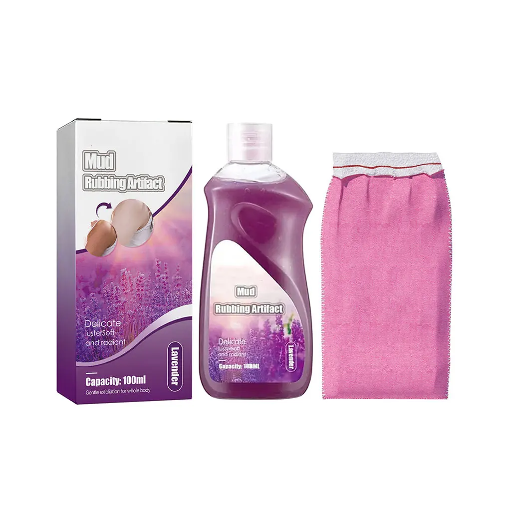 

Women Shower Gel with Scrubber Exfoliating Bath Cream Home Body Wash Rose