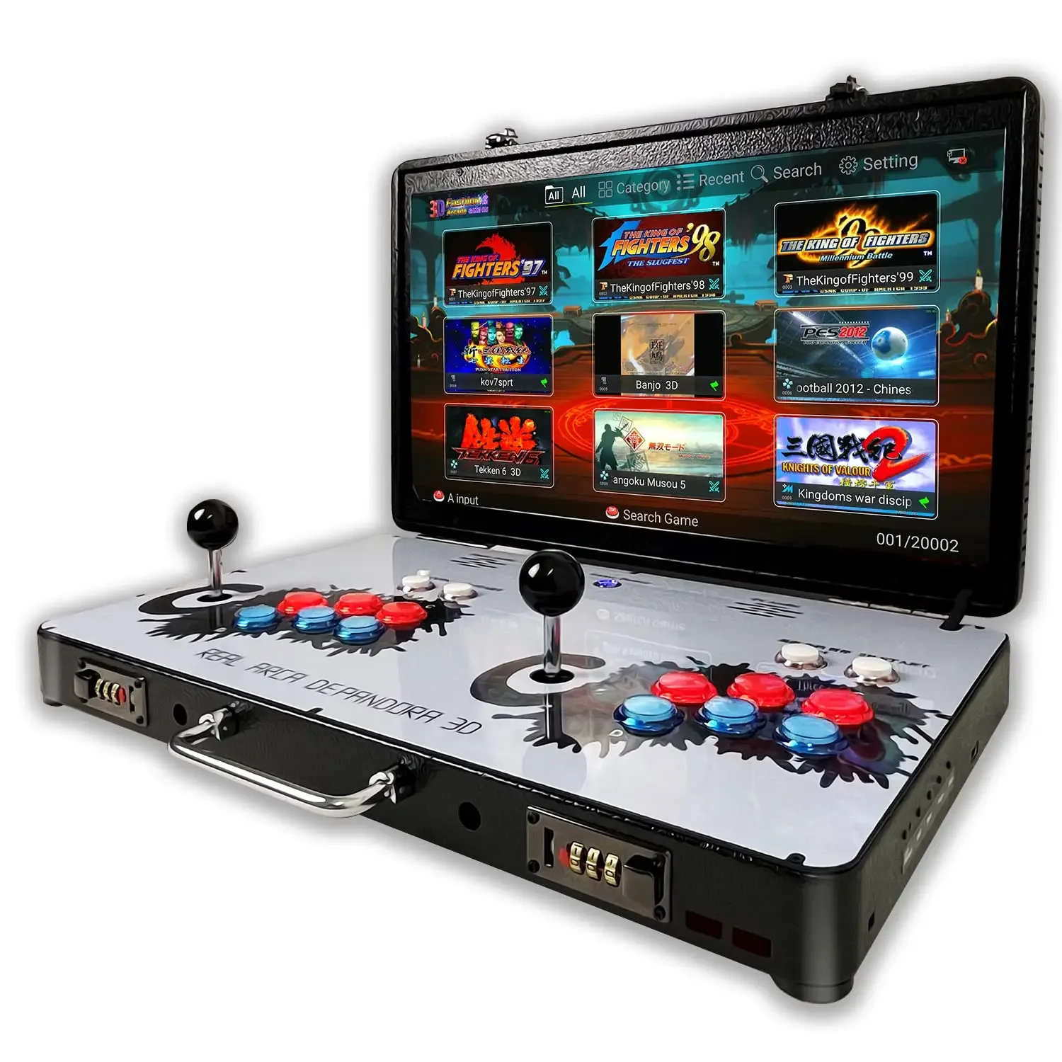 New High Quality Pandora Arcade 10000 in 1 3D WiFi Game Box LED Light Split Console Supports 1-4 Players