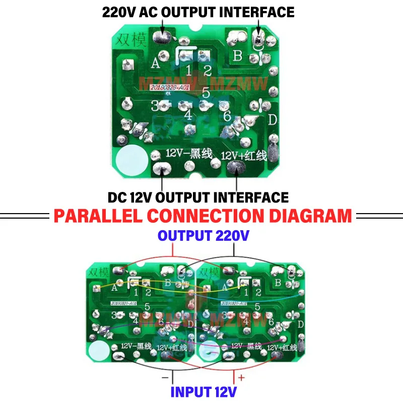 40W DC-AC Step-UP Power Module Boost Inverter 12V To 220V Modules Dual Channel Inverse Converter Booster Modul Power Regulator