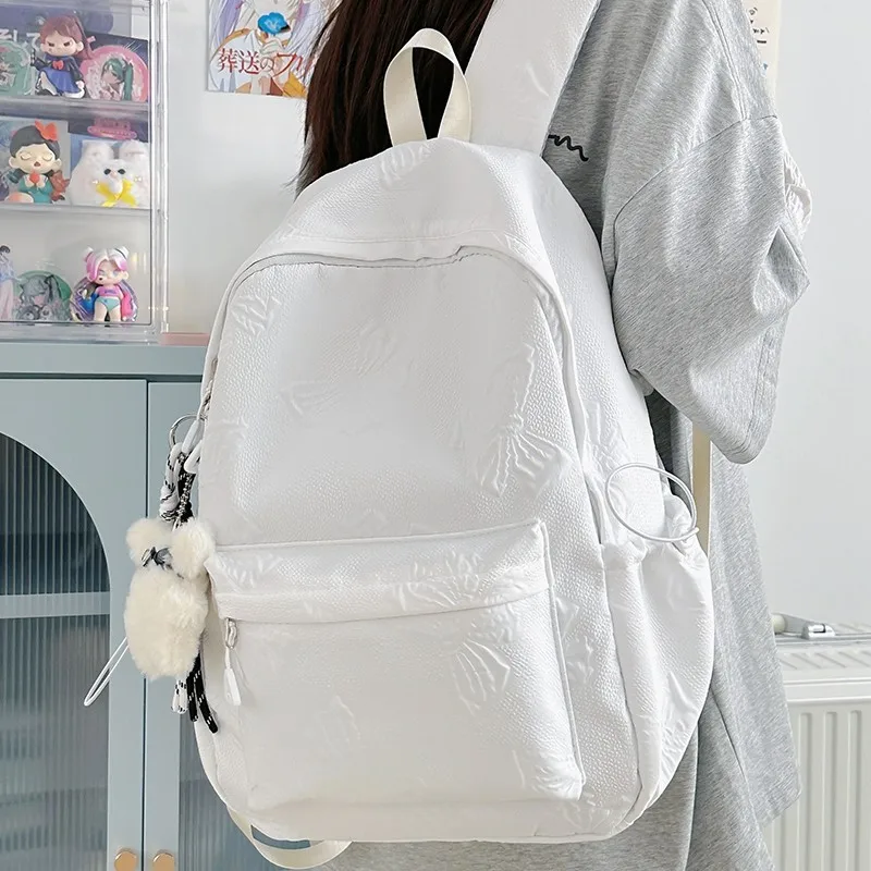 Zipper Sewing Thread Solid Color Nylon Backpacks 2026 Hot Sale Casual Sweet Bags for Women High Capacity Commute School Bags