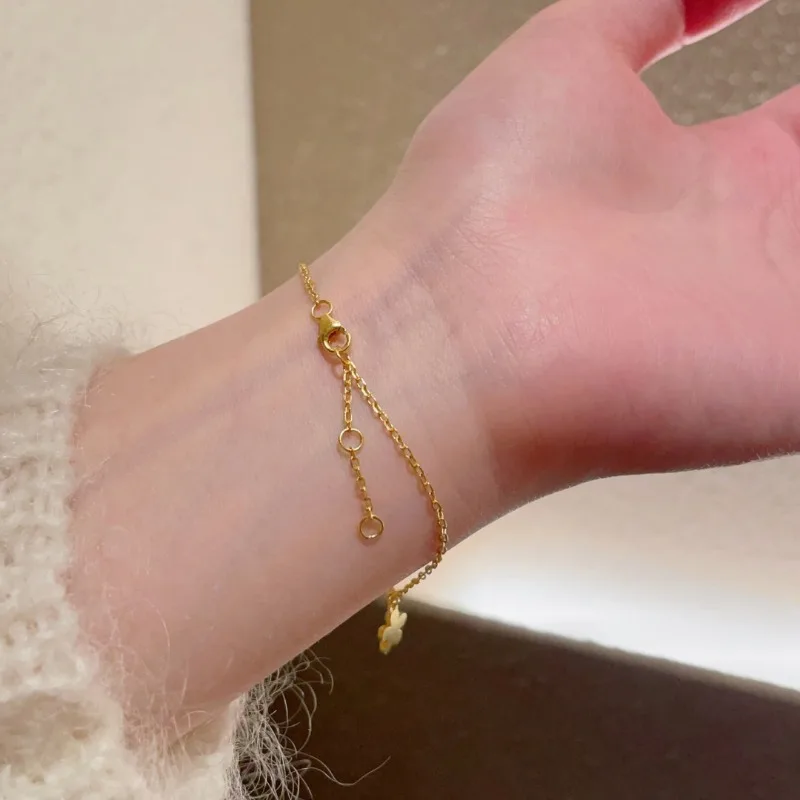 جديد النمط الصيني الرجعية ابنة الذهب الشعور الصغيرة زهرة زرقاء سوار الإناث المتخصصة شخصية رائعة فتاة القلب ضوء لوكس