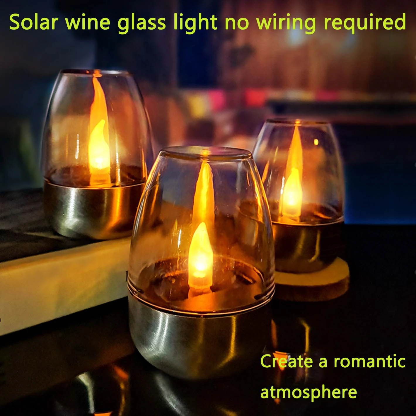 

6PCS solar candle light deck night light suitable for desktopsteps stairway lead lights Christmas Halloween light