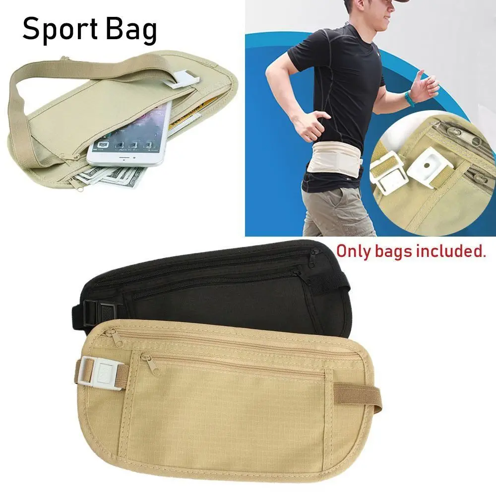 야외 액세서리 허리 벨트 카드 가방 비밀 보안 유용한 여행 주머니 천 러닝 백 여권 돈 가방 가슴 팩
