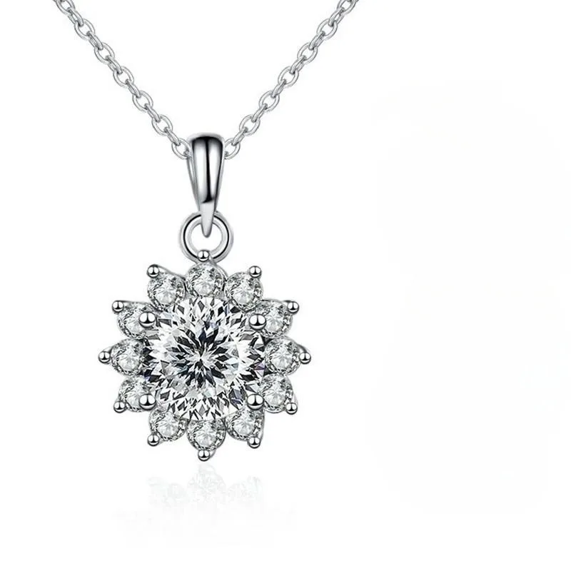 قسط 1/2/3ct 100 الأوجه الروسية قطع مويسانيتي قلادة قلادة للنساء 925 الفضة الكلاسيكية قلادة مع GRA غرامة مجوهرات #4